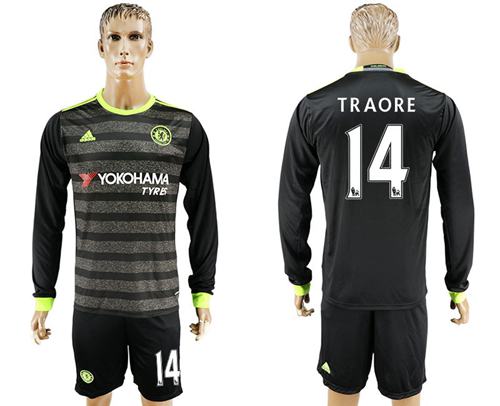 Chelsea #14 Traore Sec Away Long Sleeves Soccer Club Jersey - Click Image to Close